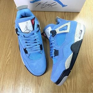 Jordan 4 University Blue, Men's Sneakers in Light Blue, Black and Gray